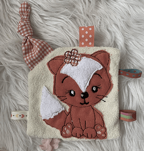 Stickdatei Knistertuch Baby Fuchs Maschinenstickerei Doodle Applikation Set 814 - Sewando
