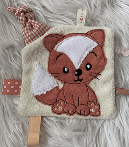 Stickdatei Knistertuch Baby Fuchs Maschinenstickerei Doodle Applikation Set 814 - Sewando