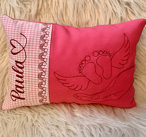 Stickdatei Sternenkind Kissen Babyfüsse mit Flügel und Hände, Set 830 - Sewando