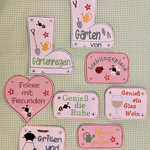 Stickdatei Garten Gartenregeln In the Hoop Maschinenstickerei Set 834 Anhänger - Sewando