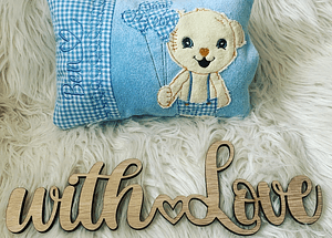 Stickdatei Kissen Teddy Bär Namenskissen Set 836 - Sewando