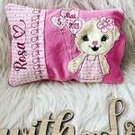 Stickdatei Kissen In the Hoop Teddy Bär Namenskissen Geburt Set 837 - Sewando