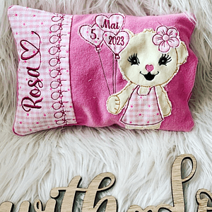 Stickdatei Kissen In the Hoop Teddy Bär Namenskissen Geburt Set 837 - Sewando