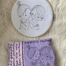 Stickdatei Doodle Liebespaar Love Redwork Hochzeit Valentinstag Set 844 - Sewando