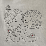 Stickdatei Doodle Liebespaar Love Redwork Hochzeit Valentinstag Set 844 - Sewando