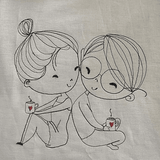 Stickdatei Doodle Liebespaar Love Redwork Hochzeit Valentinstag Set 844 - Sewando