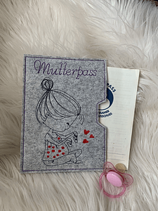 Stickdatei Mutterpass Mama mit Baby Set 845 - Sewando