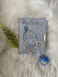 Stickdatei Mutterpass Mama mit Baby Set 845 - Sewando