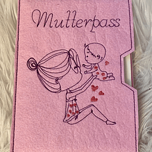 Stickdatei Mutterpass Doodle Mama mit Baby Set 849 - Sewando