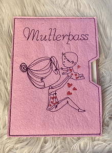 Stickdatei Mutterpass Doodle Mama mit Baby Set 849 - Sewando