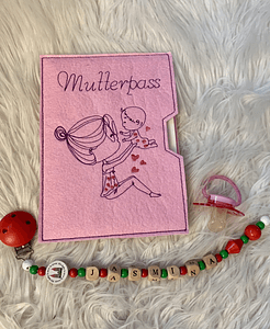 Stickdatei Mutterpass Doodle Mama mit Baby Set 849 - Sewando