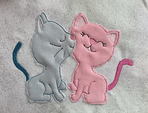 Stickdatei Doodle Katze Katzen in Love Applikation 856 - Sewando