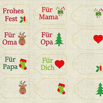 Stickdatei Weihnachten Anhänger Set 050a - Sewando