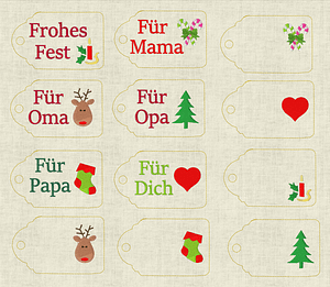Stickdatei Weihnachten Anhänger Set 050a - Sewando