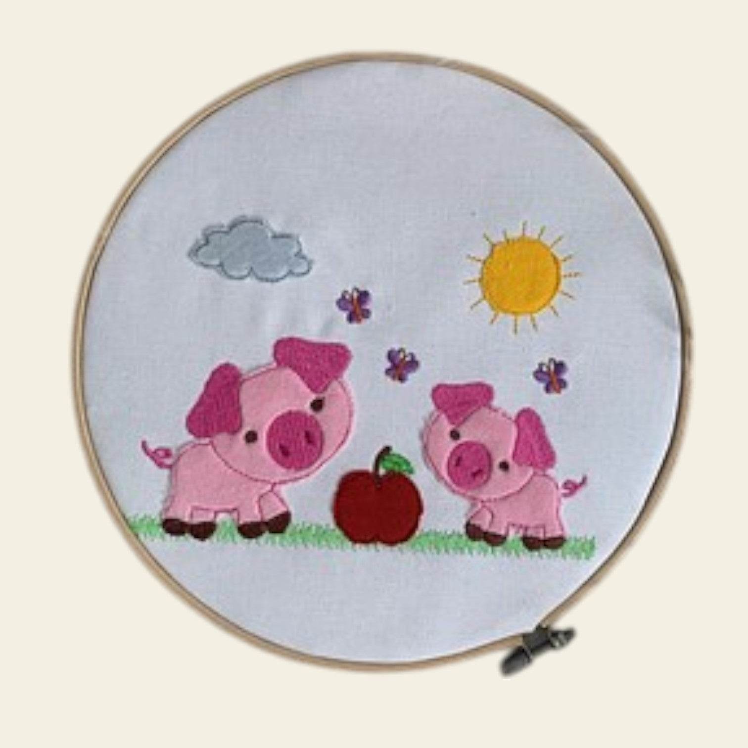 Stickdatei Schwein Applikation Set 860 - Sewando