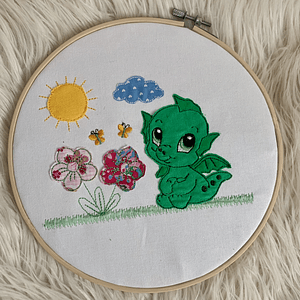 Stickdatei Drache Dino Applikation Set 860 - Sewando