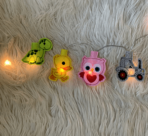 Stickdatei Lichterkette Tiere Kinder Set 866 - Sewando