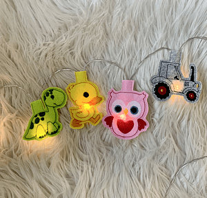 Stickdatei Lichterkette Tiere Kinder Set 866 - Sewando