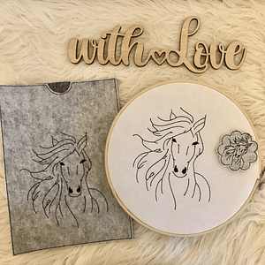 Stickdatei Equidenpass Pferdepass Impfpass Set 870 Outline - Sewando