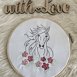 Stickdatei Pferd mit Blumen Set 871 - Sewando