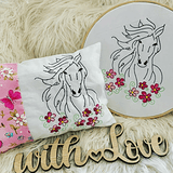 Stickdatei Pferd mit Blumen Set 871 - Sewando
