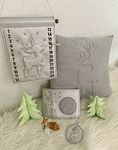 Stickdatei 3D Rentier Weihnachten Set 874 Hirsch - Sewando