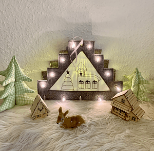 Stickdatei Weihnachten Schwibbogen Lichterbogen Set 887 - Sewando
