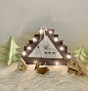 Stickdatei Weihnachten Schwibbogen Lichterbogen Set 887 - Sewando