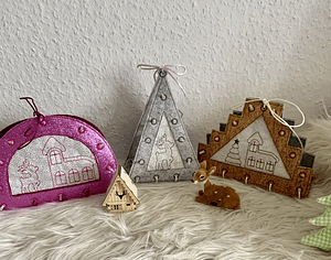 Stickdatei Lichtbogen Schwibbbogen Weihnachten Set 889 Fensterdeko - Sewando