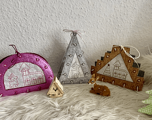 Stickdatei Lichtbogen Schwibbbogen Weihnachten Set 889 Fensterdeko - Sewando