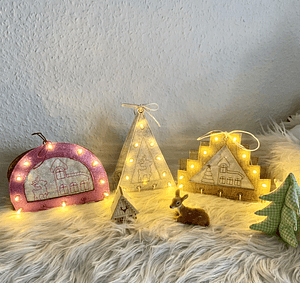 Stickdatei Lichtbogen Schwibbbogen Weihnachten Set 889 Fensterdeko - Sewando
