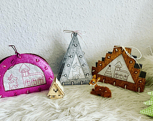 Stickdatei Lichtbogen Schwibbbogen Weihnachten Set 889 Fensterdeko - Sewando