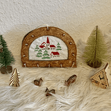 Stickdatei Lichterbogen Schwibbogen Dorf mit Kirche Weihnachten Fensterdeko Set 890 Maschinenenstickerei - Sewando