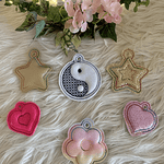 Stickdatei 3D Schlüsselanhänger 1 Blume, Herz, Stern, Ying Yang, Set 879 - Sewando