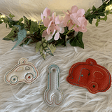 Stickdatei 3D Schlüsselanhänger 3, Anker, Auto, Nähmaschine, Werkzeug Set 879/3 - Sewando
