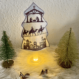 Stickdatei Krippenbaum Weihnachten Krippe Heilige Familie Set 902 LED - Sewando