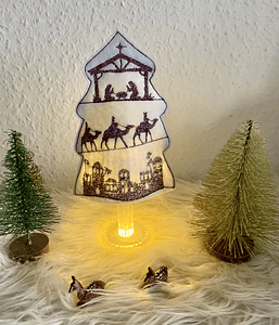 Stickdatei Krippenbaum Weihnachten Krippe Heilige Familie Set 902 LED - Sewando