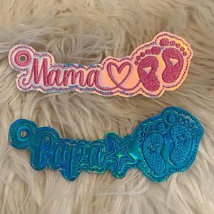 Stickdatei Schlüsselanhänger Mama Papa Oma Opa mit Herz Set 903 - Sewando