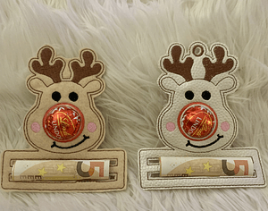 Stickdatei Weihnachten Tannenbaum Rentier mit Schoki Nase Gutscheine Set 905 - Sewando