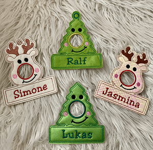 Stickdatei Weihnachten Tannenbaum Rentier mit Schoki Nase Set 905 - Sewando