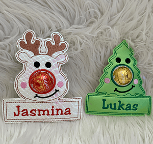 Stickdatei Weihnachten Tannenbaum Rentier mit Schoki Nase Set 905 - Sewando