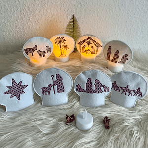 Stickdatei Weihnachten Krippe LED Set 906 - Sewando
