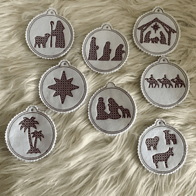 Stickdatei Weihnachten Baumschmuck Geschenkanhänger Set 906 - Sewando