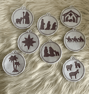 Stickdatei Weihnachten Baumschmuck Geschenkanhänger Set 906 - Sewando