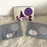 Stickdatei Mug Rug Doodle Wichtel Gnome in Love Set 907 - Sewando