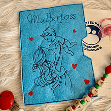 Stickdatei Mutterpass Mama mit Baby Set 923 - Sewando