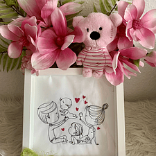 Stickdatei Doodle Familie 2 Mama Papa Baby Set 926/1 Outline - Sewando