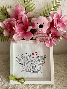 Stickdatei Doodle Familie 2 Mama Papa Baby Set 926/1 Outline - Sewando