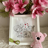 Stickdatei Doodle Familie 2 Mama Papa Baby Set 926/1 Outline - Sewando