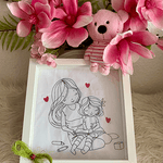 Stickdatei Mama und Mädchen Set 926/3 Outline - Sewando